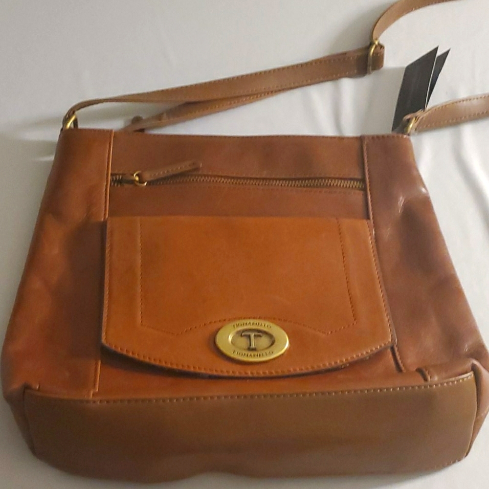 Tignanello brown genuine leather shoulder bag